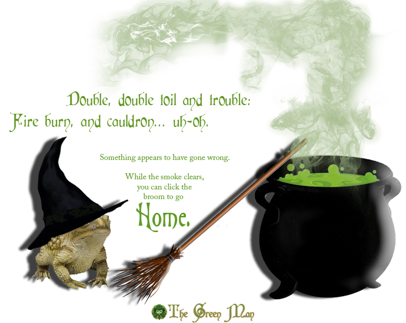Double, double toil and trouble: fire burn, and cauldron...uh-oh. Something appears to have gone wrong. While the smoke clears, you can click this image to go Home