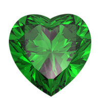 heart shaped May birthstone emerald