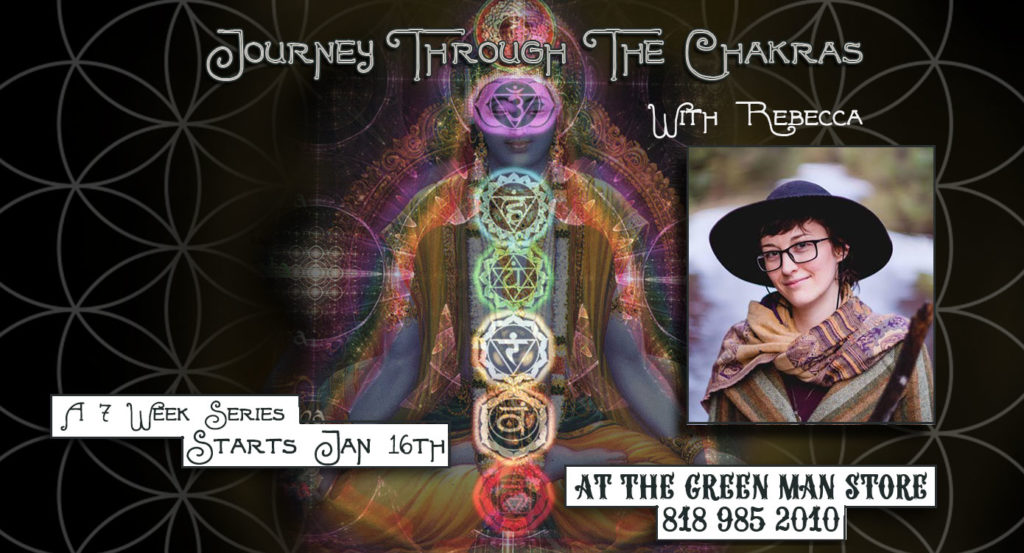 Journey Through The Chakras Class Series with Rebecca promotional flyer