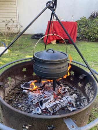 A pot on a fire pit